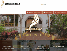 Tablet Screenshot of luminariasrestaurant.com